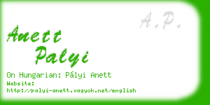 anett palyi business card