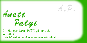 anett palyi business card